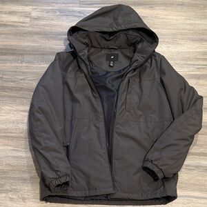 H&M Men's Dark green Hooded Raincoat